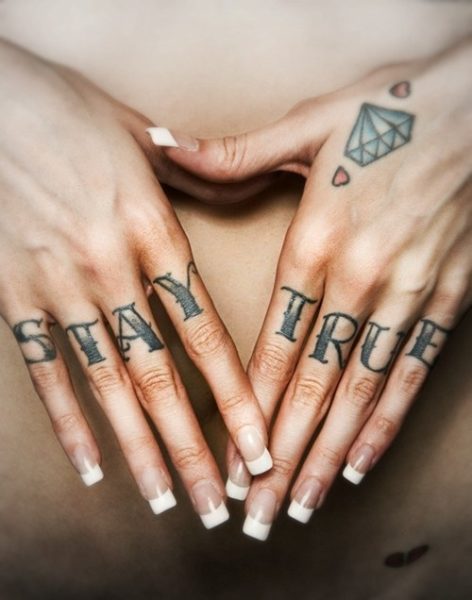 Tattoo Words on Fingers