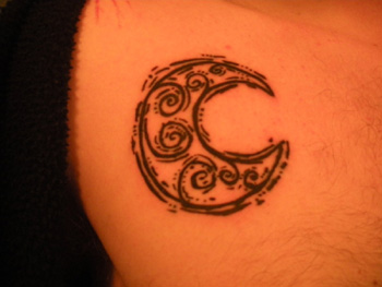 Zodiac Half Moon Tattoo for Men