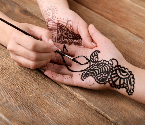 Henna Tattoo On A Little Girl Hands Stock Photo 4274406 - Megapixl