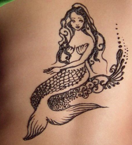 Mermaid Mehndi Tattoo Art for Girls