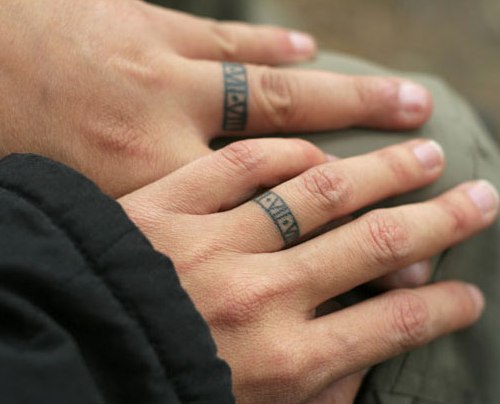 small ring tattoos for couple