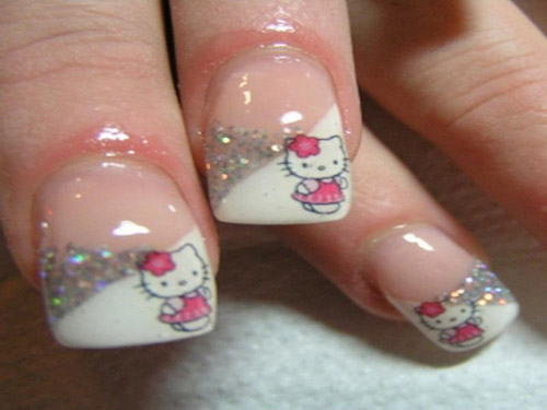 Cute And Girly Hello Kitty Nail Art