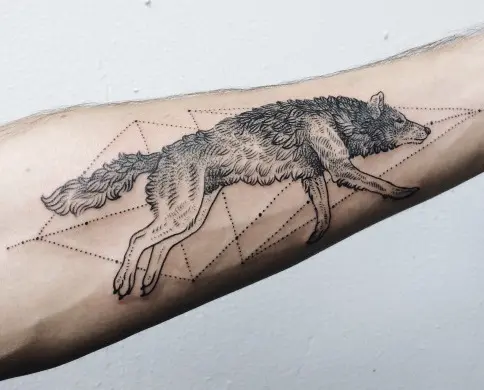 Sanaer Geometric Wild Wolf Nature Animal Temporary Tattoo  MyBodiArt
