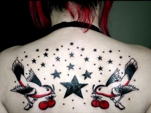 Nature and stars tattoo design