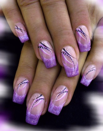 Purple Designer Nails