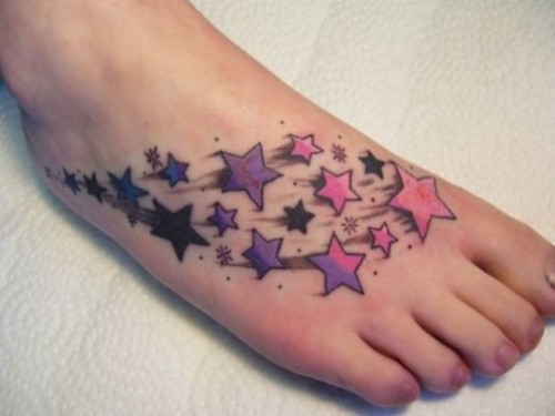 Shooting Star Tattoos For Foot