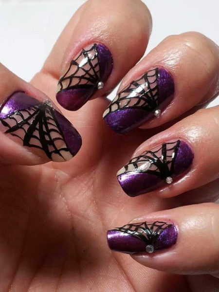 4 EASY Spiderweb Nail Art Designs for Halloween - YouTube