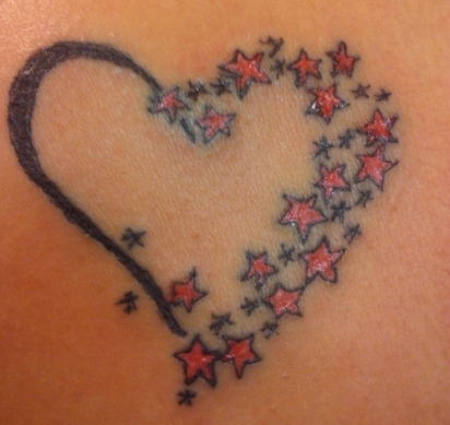 Stars And Hearts Tattoo Design