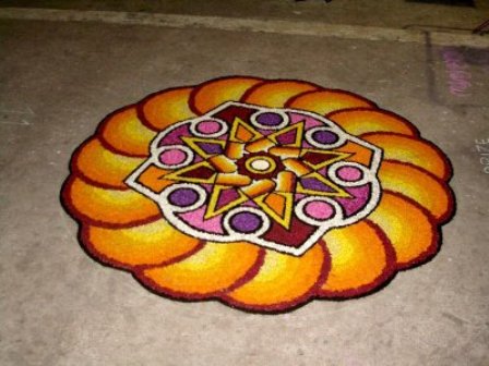 Rangoli Design with Different Shades