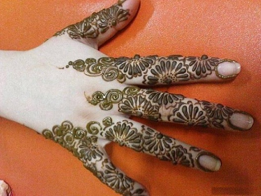 Finger Mehndi Design on Hand