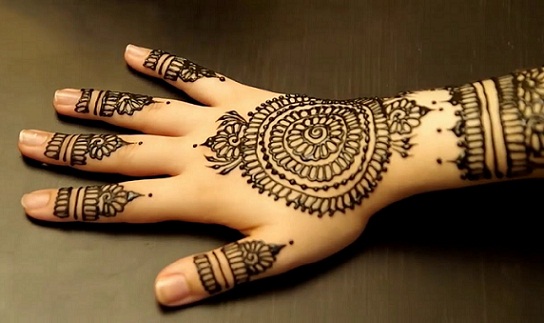 Back Round Mehndi Designs for Hands