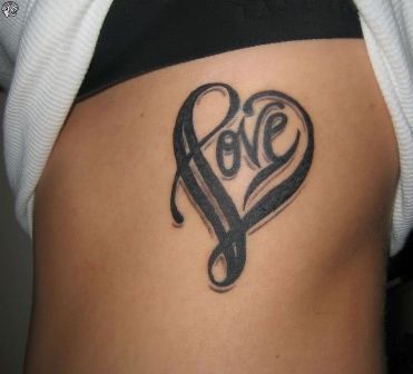 Word ‘Love’ Ambigram Tattoo Designs