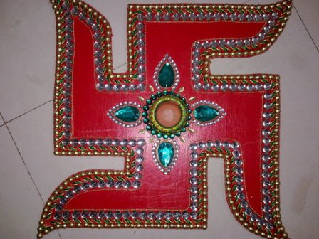 Wooden Rangoli of Religious Symbols