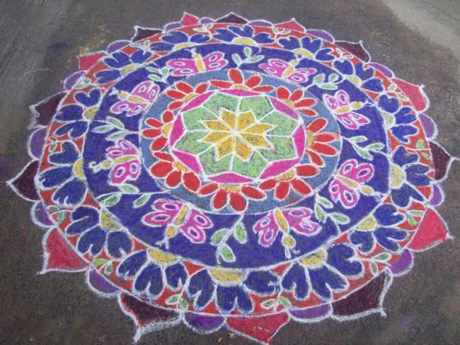 Colorful Butterfly Rangoli Designs