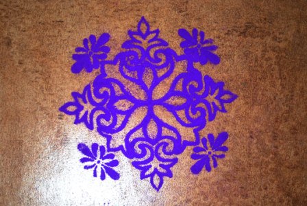 Flower Shape Stencil Rangoli Design