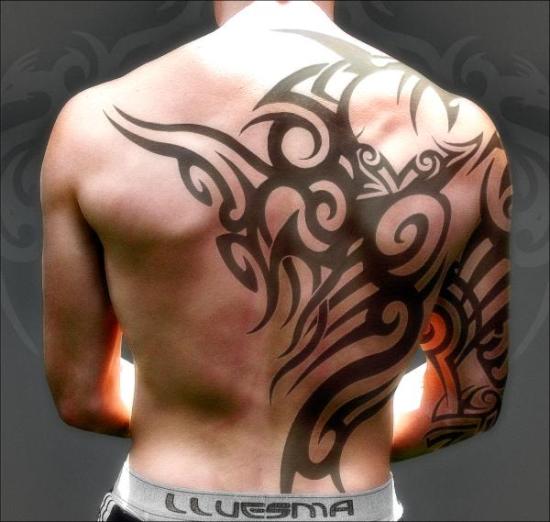 Dark Shaded tribal Tattoo Design