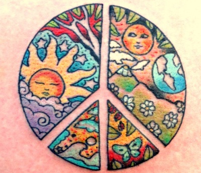 Artistic Peace Symbol Tattoo Design