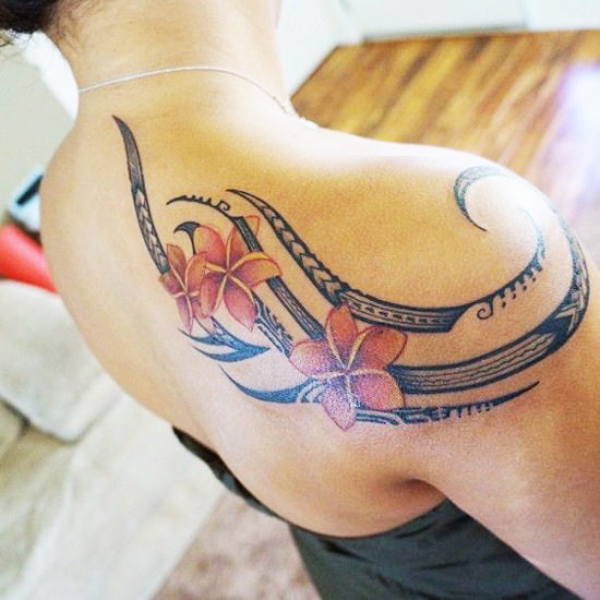 Floral Wavy Tattoo Tribal Style