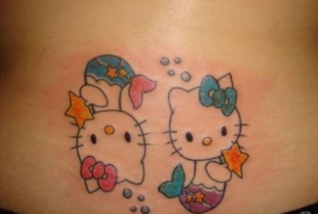 Hello Kitty Pisces Tattoo Design