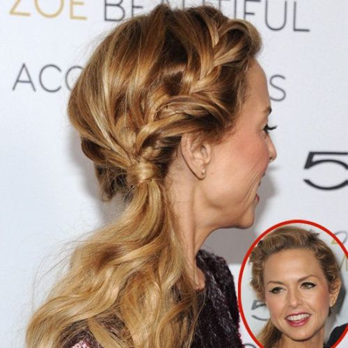 messy braided ponytail celebrity