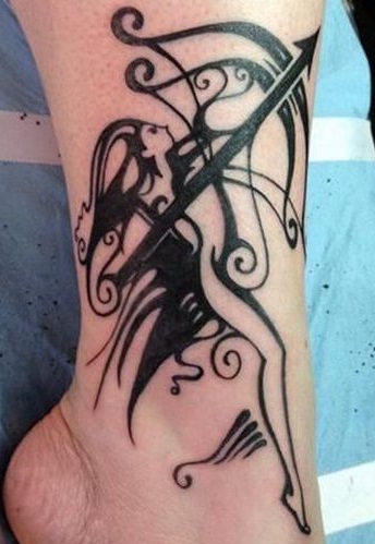 Sagittarius tattoo on the ankle13