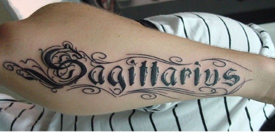 The Word Sagittarius Tattoo