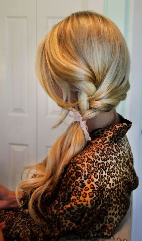 slick side braid ponytail