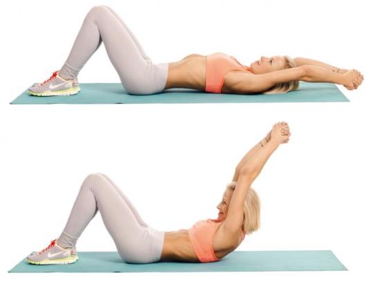 Belly fat exercise - Long Arm Crunch