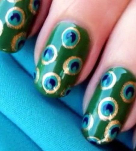 Beautiful Peacock Nail Art Designs 4