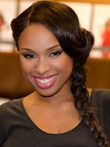Side Braid with Half Pin Curl