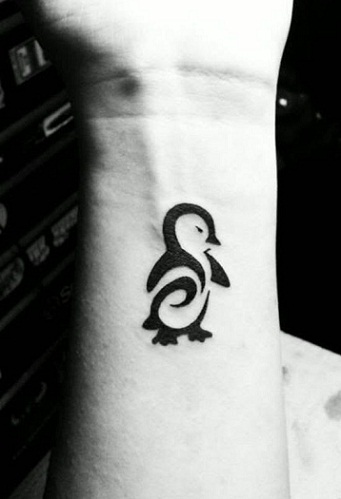 Cute Penguin Small Tattoo Design