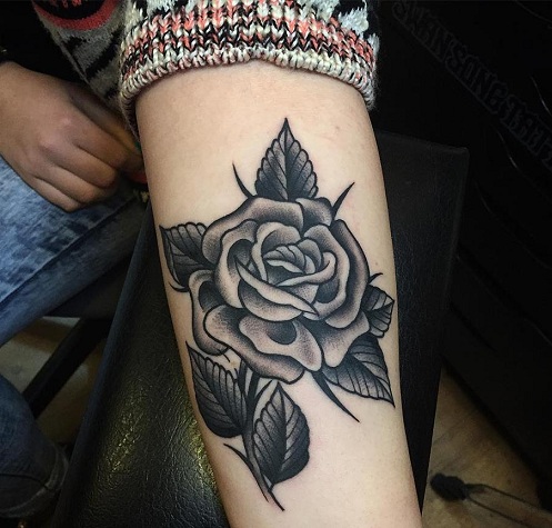 Rose Full Black Tattoo