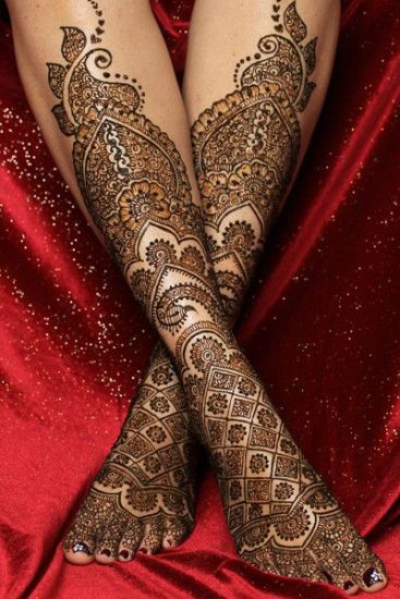 Bridal Mughlai Mehndi Designs for Full Legs