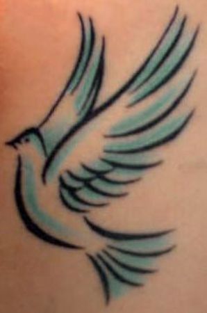 Blue Glory dove tattoo