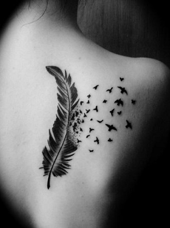 Classy Bird Feather Tattoos