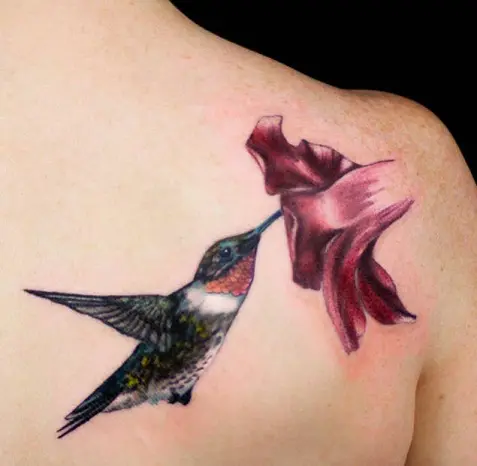 Hummingbird and flowers by RaviLassi  TattooNOW