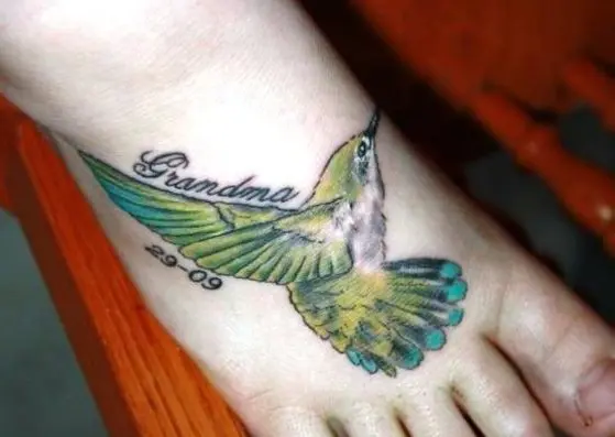 Tattoo tagged with flower bird hummingbird foot splatter rose   inkedappcom