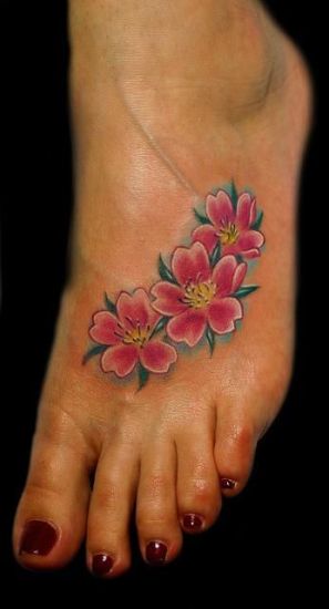44 Cherry Blossom Tattoo Designs That Are So Gorgeous | Ankle tattoo small,  Flower tattoo on ankle, Ankle tattoos