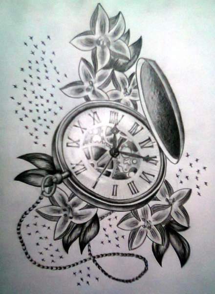 1sheet Compass  Clock Print Tattoo Sticker  SHEIN