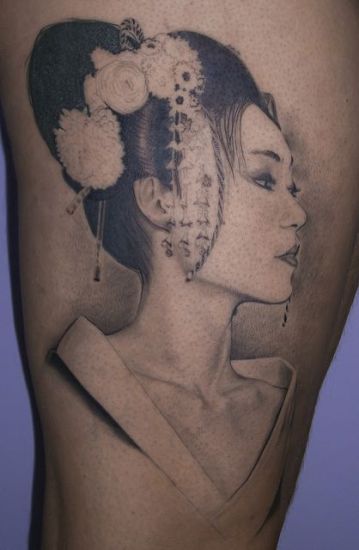 Portrait Geisha Tattoo Design