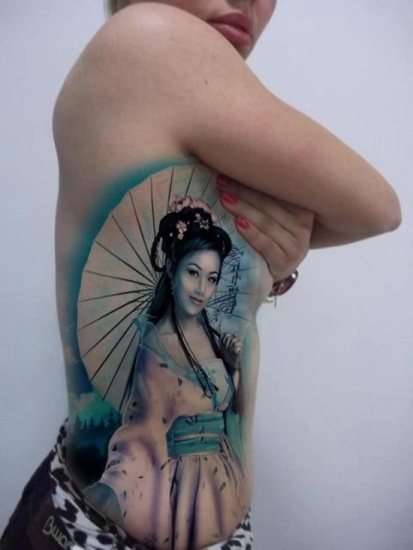 The Sober Blue Geisha Tattoo Art
