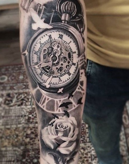Time Heals Clock Tattoos Do too  Best Tattoo Shop In NYC  New York City  Rooftop  Inknation Studio