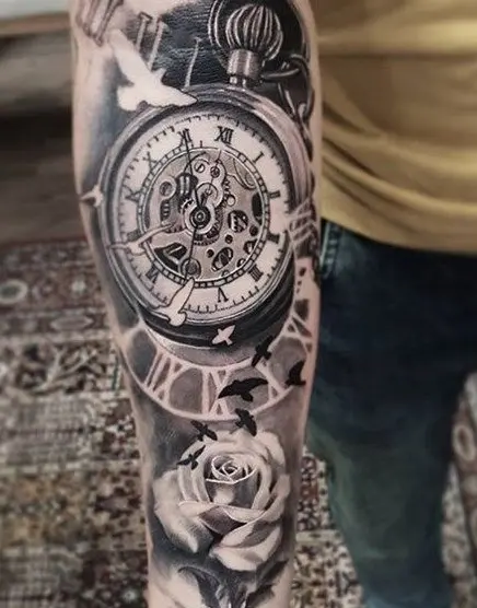 TimeClock Tattoos Meaning and Symbolism  Self Tattoo