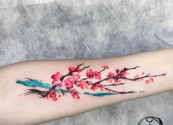 Top 83 watercolor cherry blossom tattoos super hot  thtantai2
