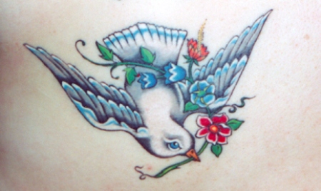 Colourful Dove Tattoo