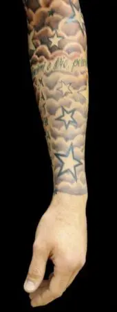 Photo by harley17 on Instagram  tattoo tattoos clouds  cloudtattoo stars startattoo startofasle  Chest tattoo men Forearm  tattoo men Star tattoos