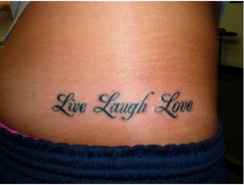 Live laugh love shamrock tattoo
