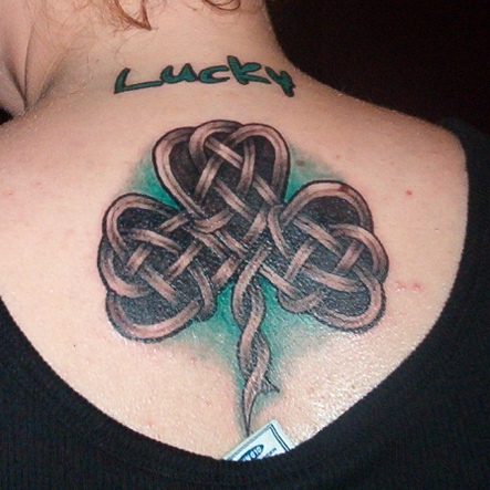 Celtic Shamrock Tattoo on Back