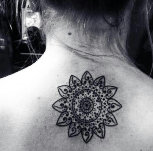 Outlines Sunflower Tattoo