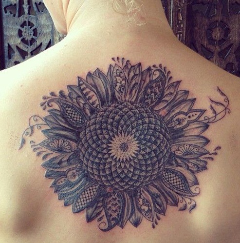 Artistic Work With Sunflower Tattoos